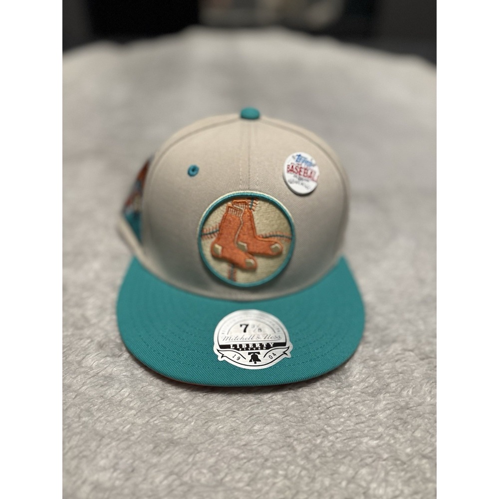 Boston Red Sox Mitchell & Ness Topps Cooperstown Fitted 7 3/8 Hat Cap Pin